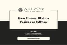 Accor Careers Waitron Position at Pullman