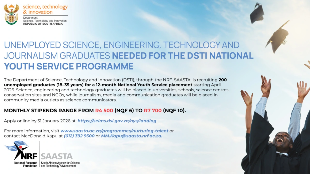 DSTI National Youth Service interns working at a public sector institution in South Africa